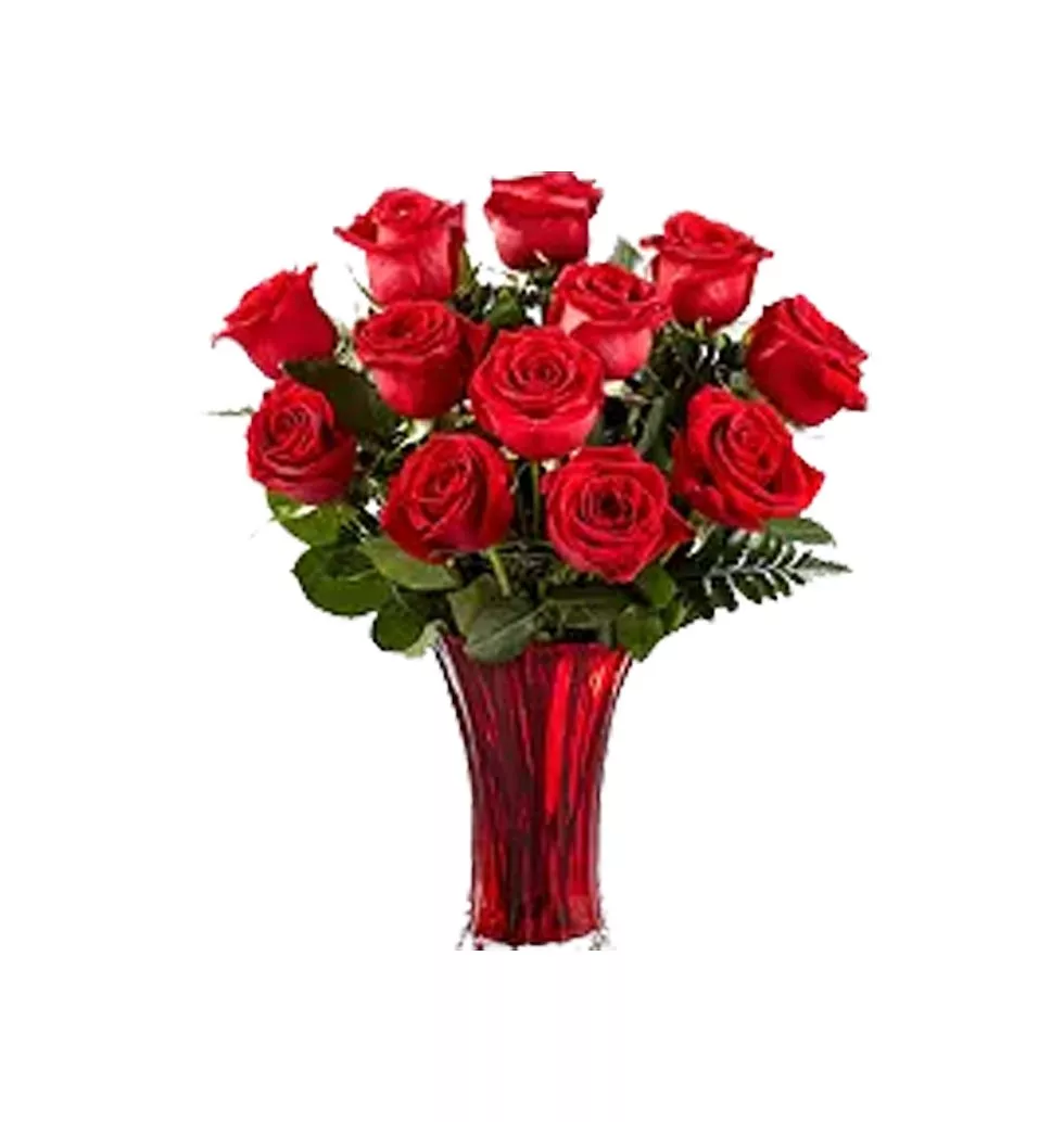 Breathtaking and Delightful 12 Red Roses Bouquet