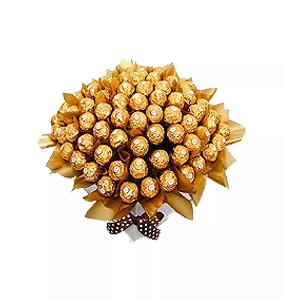 Lip-Smacking Sweet Memories with Love 100 Ferrero Bouquet