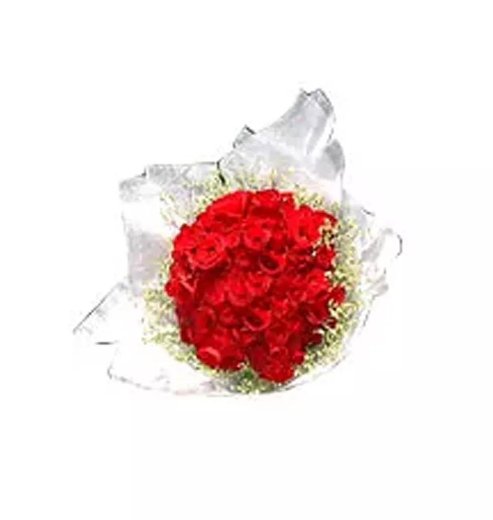 Luxurious Heart of Love 50 Long Stemmed Red Roses Bouquet