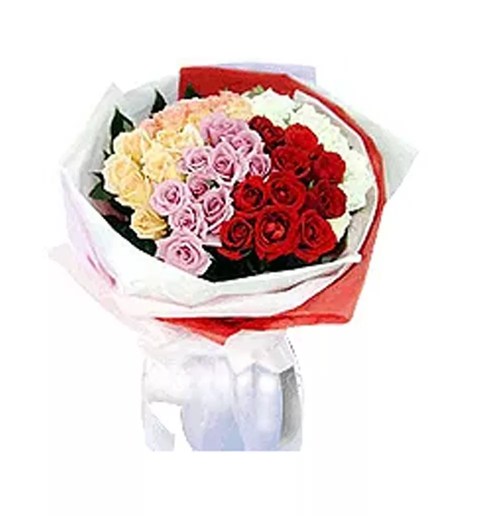 Blossoming Multicolor Roses for Sweet Surprises