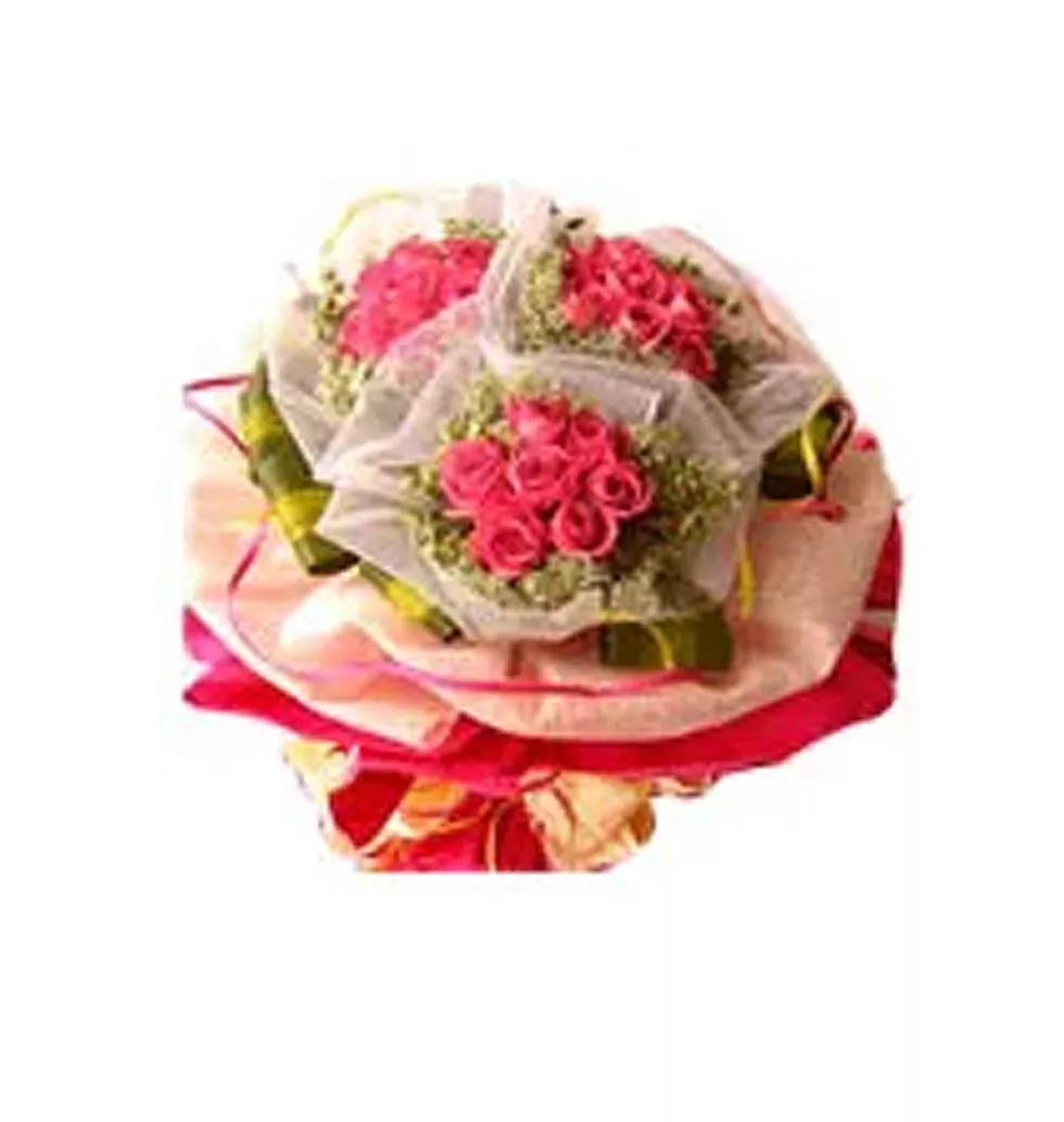 Breathtaking Precious Love 25 Long Stemmed Pink Roses 3 Bouquet