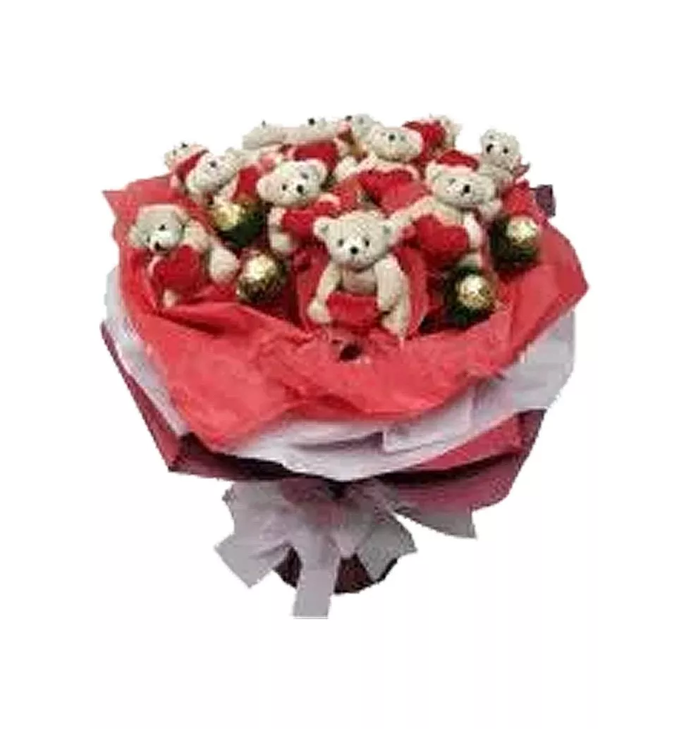 Remarkable Treat of Chocolate N Teddy Bear Bouquet