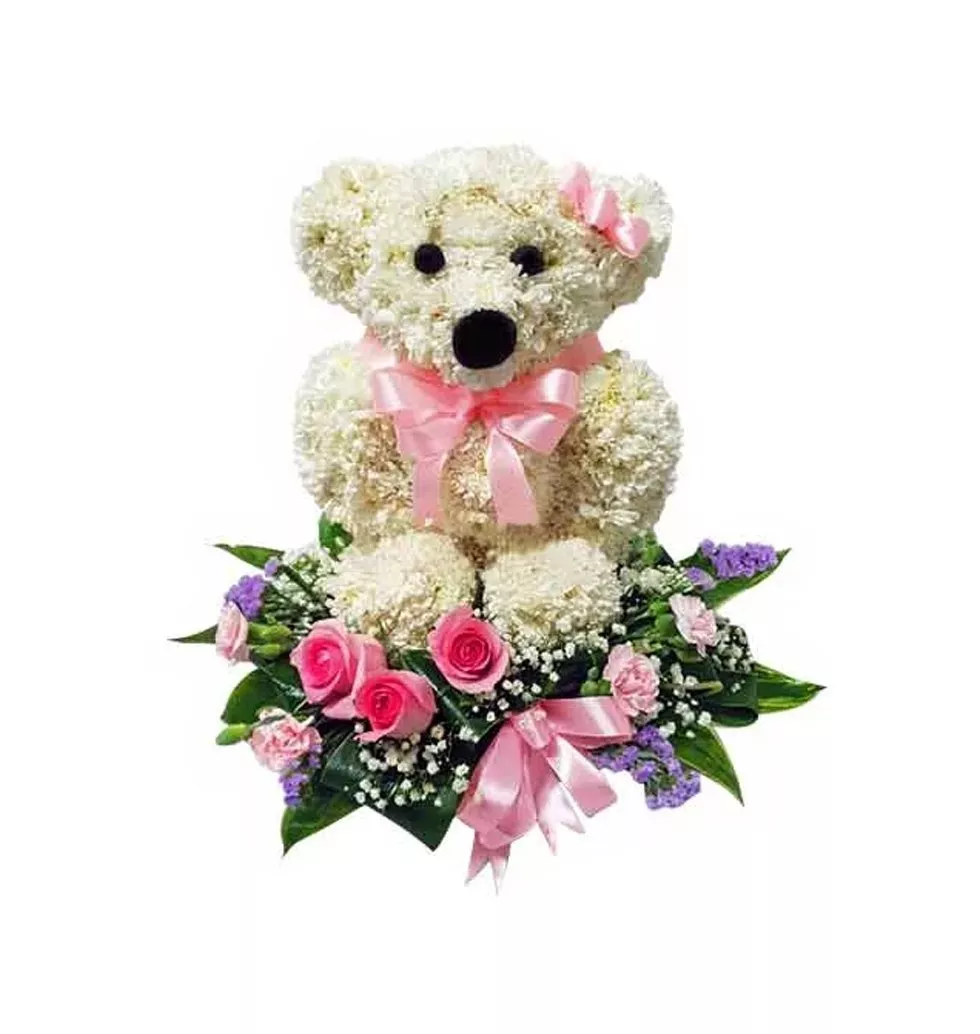 Love A Little More Teddy Floral Arrangement