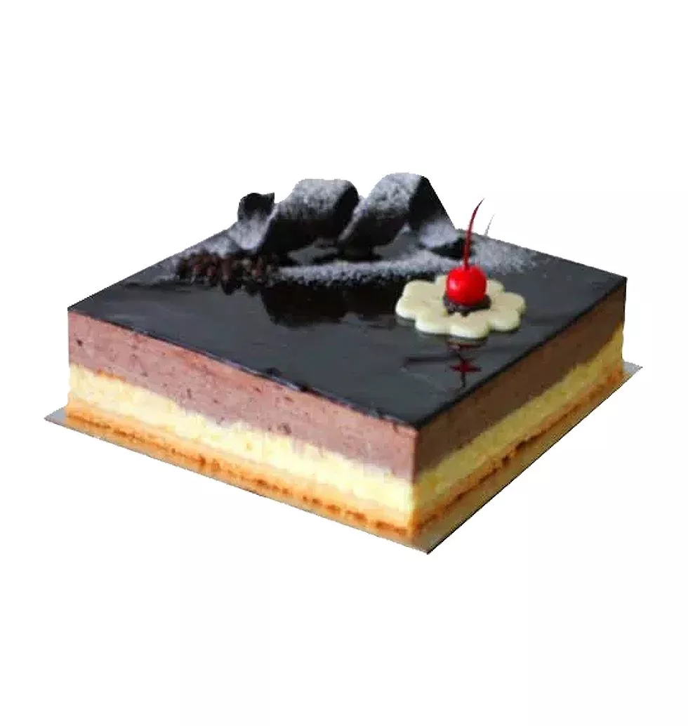 Layered Cheese N Chocolate Delight Cake