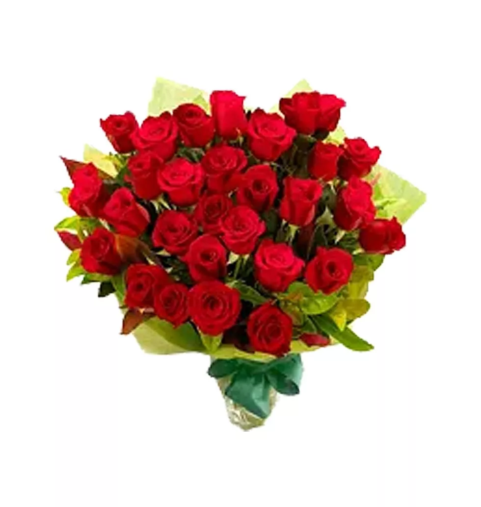 Dazzling 24 Red Roses Bouquet with Divine Treasures