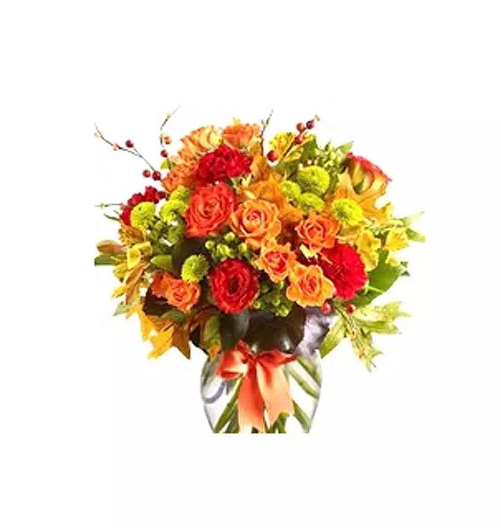 Eye-Catching Tender Love Mixed Flower Arrangement with Vase