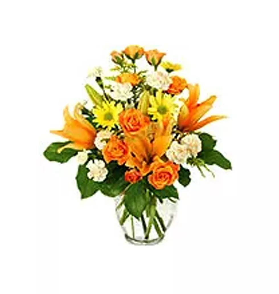 Passionate Blooming Happiness 12 Mixed Flower Arrangement