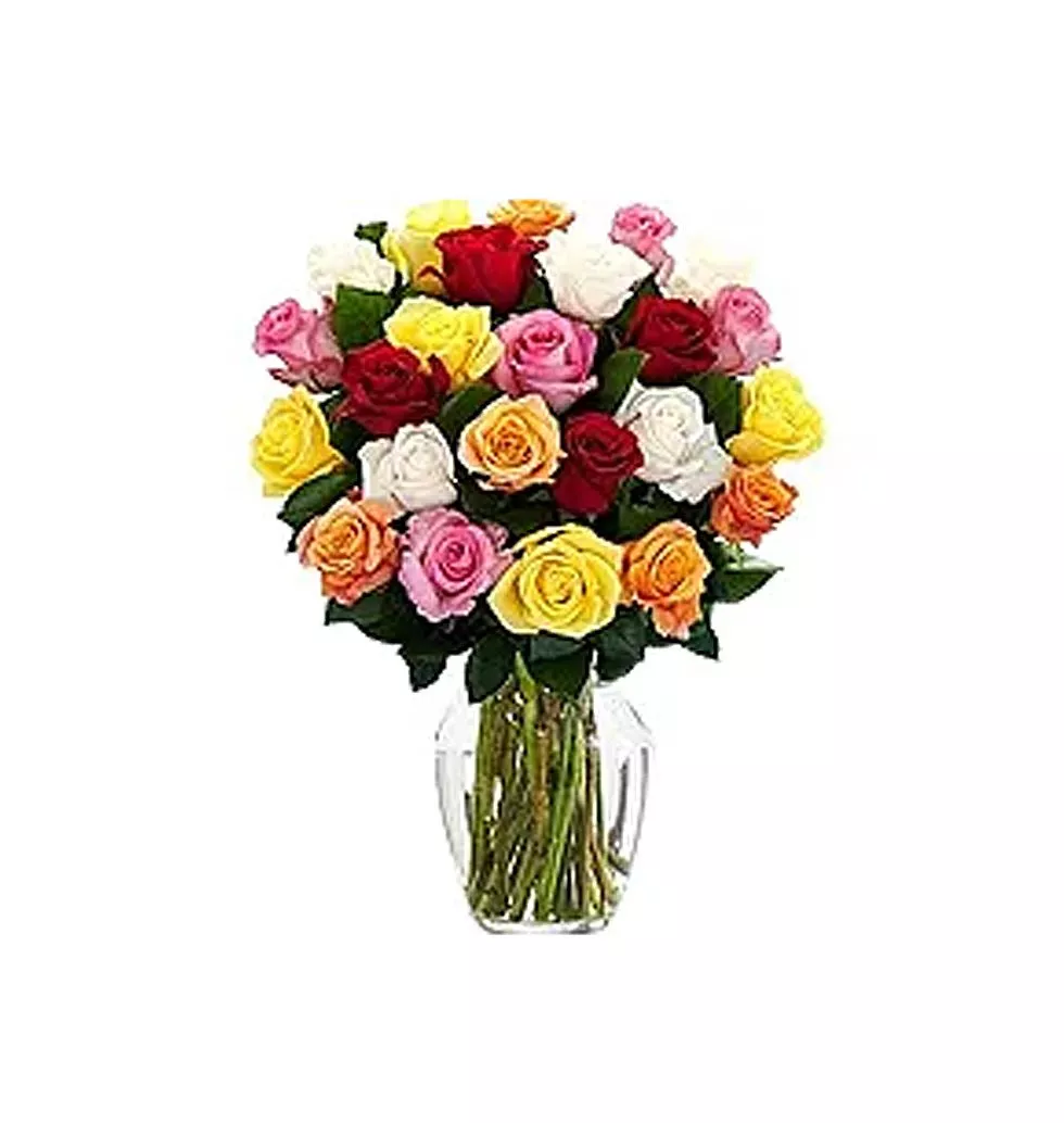 Elegant Touch of Class 24 Mixed Flower Arrangement with Vase